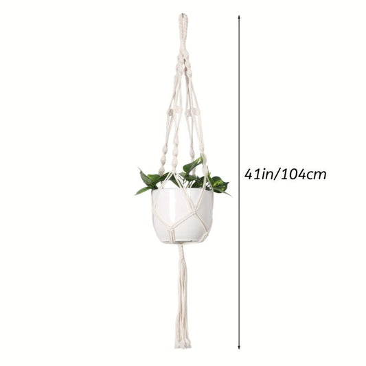 Macrame Plant Hangers Indoor Hanging Planter Basket Wall Decor Ivory