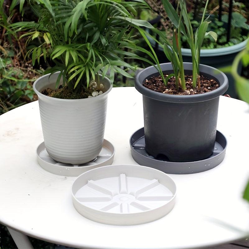 3pcs Plastic Flowerpot Tray Anti Rotting Root Mobile Base Plate Gardening