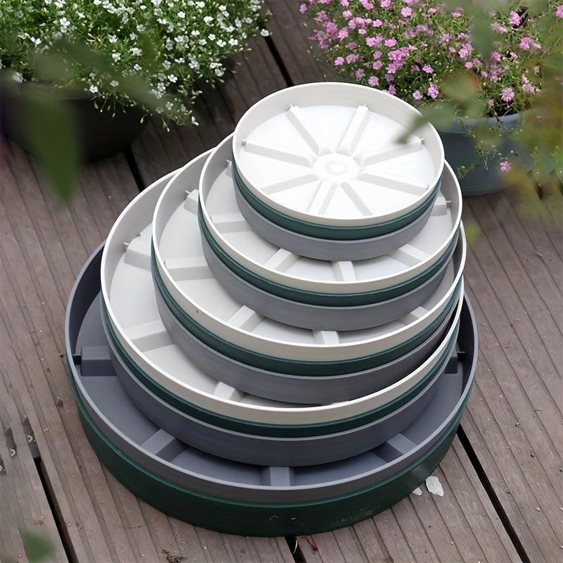 3pcs Plastic Flowerpot Tray Anti Rotting Root Mobile Base Plate Gardening