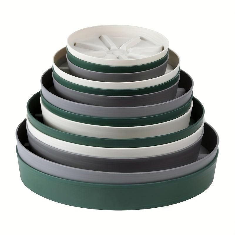 3pcs Plastic Flowerpot Tray Anti Rotting Root Mobile Base Plate Gardening