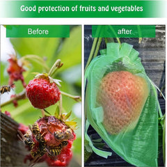 50pcs Large Fruit Protection Bags Mesh Barrier Bags With Drawstring