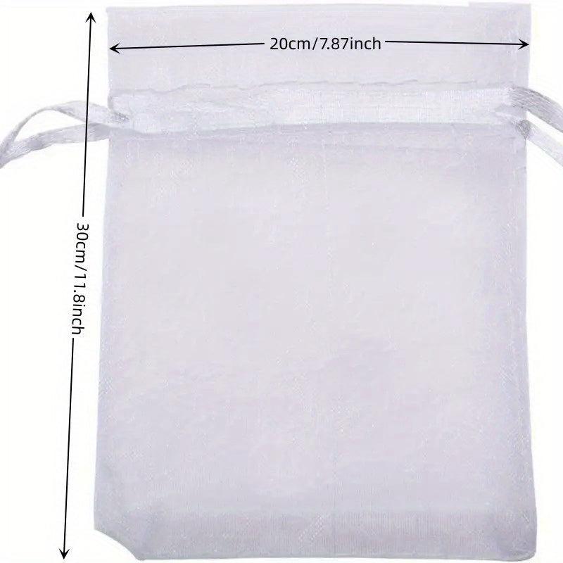 50pcs Large Fruit Protection Bags Mesh Barrier Bags With Drawstring