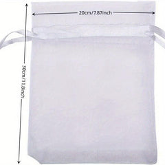 50pcs Large Fruit Protection Bags Mesh Barrier Bags With Drawstring