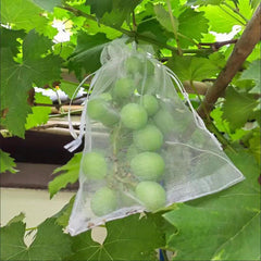 50pcs Large Fruit Protection Bags Mesh Barrier Bags With Drawstring