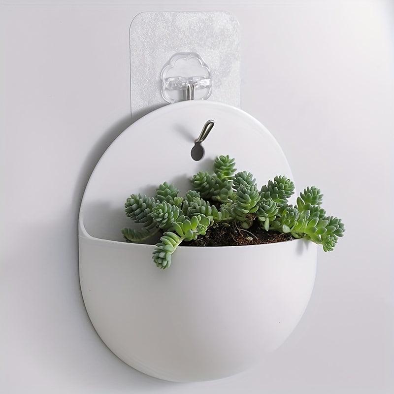 1pc Semi-circular Wall Mounted Flowerpot Without Drilling