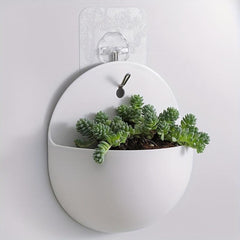 1pc Semi-circular Wall Mounted Flowerpot Without Drilling