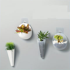 1pc Semi-circular Wall Mounted Flowerpot Without Drilling