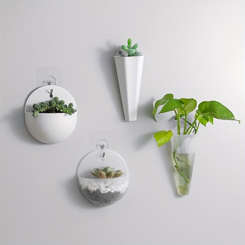 1pc Semi-circular Wall Mounted Flowerpot Without Drilling