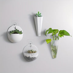 1pc Semi-circular Wall Mounted Flowerpot Without Drilling
