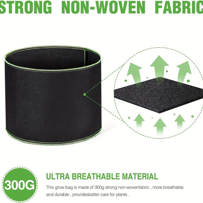 Thickened Nonwoven Fabric Pots 1pc with Handles and Breathable Felt