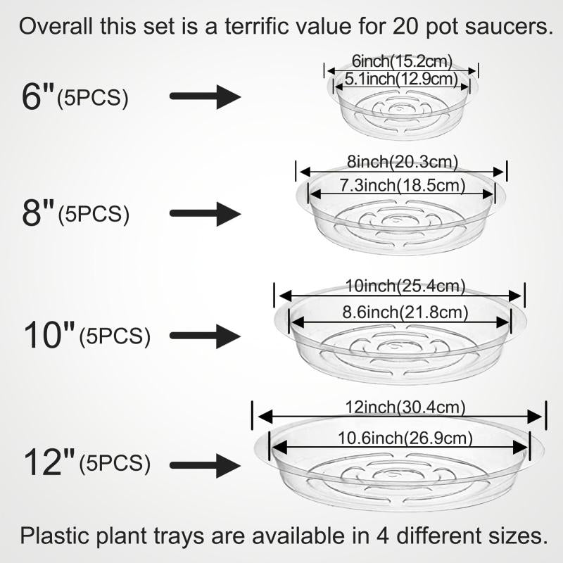 Plant Saucers 20 Pack - 6 8 10 30 48 cm - 18 Pack - 6 8 10 inch