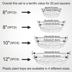 Plant Saucers 20 Pack - 6 8 10 30 48 cm - 18 Pack - 6 8 10 inch