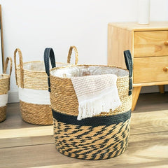Large Natural American Grass Flower Pot Hand-woven Indoor/Outdoor Storage Basket