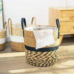 Large Natural American Grass Flower Pot Hand-woven Indoor/Outdoor Storage Basket