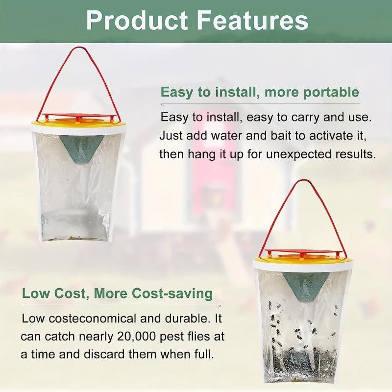 Clear Fly Bags Non Toxic Disposable Outdoor Fly Traps