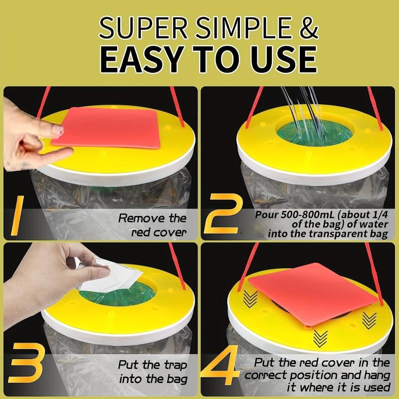 Clear Fly Bags Non Toxic Disposable Outdoor Fly Traps