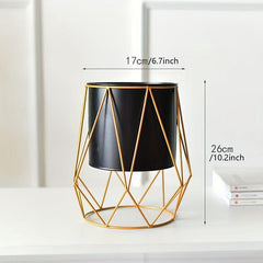 Nordic Iron Art Flowerpot Stand Geometric Metal Bucket Garden Stand