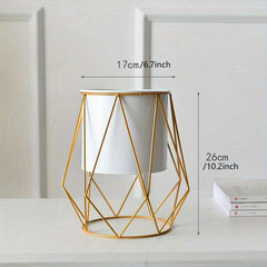 Nordic Iron Art Flowerpot Stand Geometric Metal Bucket Garden Stand