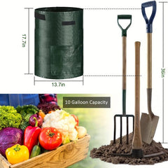 2pcs 10 Gallon Potato Grow Bags with Flap and Handles - Green
