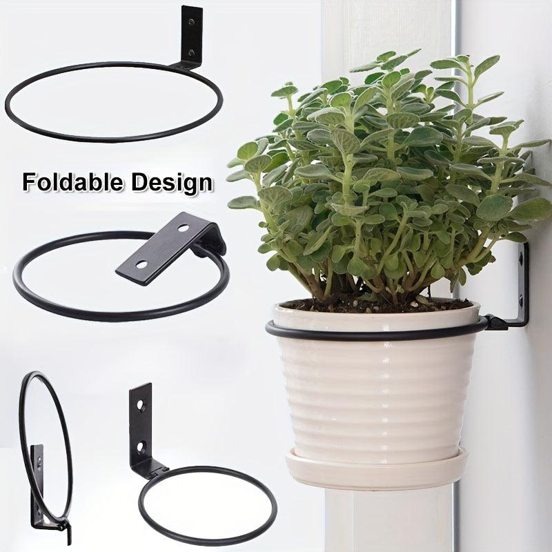 Wall Planter Holder 10 15 20 Flower Pot Holder Ring Foldable Round Iron Planter
