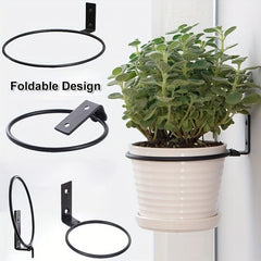 Wall Planter Holder 10 15 20 Flower Pot Holder Ring Foldable Round Iron Planter