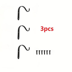 3pcs Hanging Baskets Brackets Hooks Outdoor Garden Plant Hanger Wall Bracket