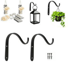 3pcs Hanging Baskets Brackets Hooks Outdoor Garden Plant Hanger Wall Bracket