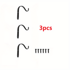 3pcs Hanging Baskets Brackets Hooks Outdoor Garden Plant Hanger Wall Bracket