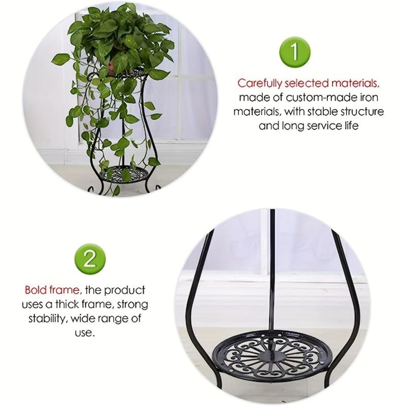 Metal Plant Stand Indoor Outdoor Flower Stand Patio Corner Balcony Garden Bonsai