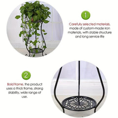 Metal Plant Stand Indoor Outdoor Flower Stand Patio Corner Balcony Garden Bonsai