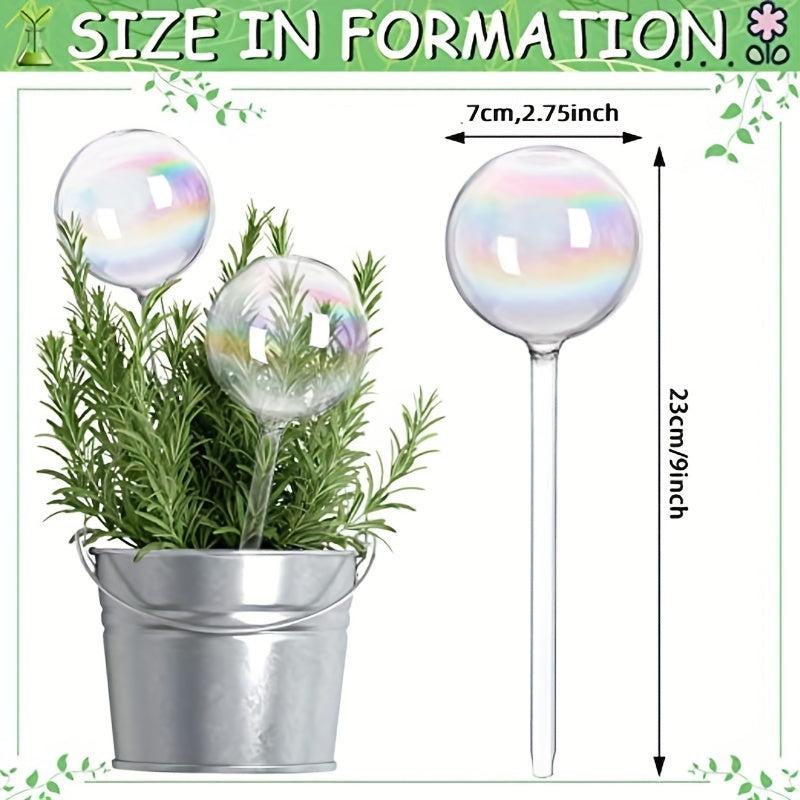 2pcs Rainbow Gradient Glass Plant Watering Globes Self Watering System