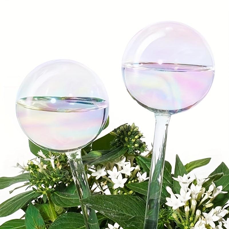 2pcs Rainbow Gradient Glass Plant Watering Globes Self Watering System