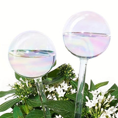 2pcs Rainbow Gradient Glass Plant Watering Globes Self Watering System