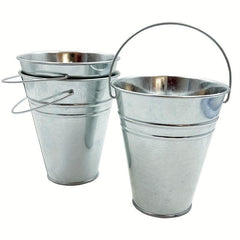 3pc Galvanized Metal Buckets - Wedding Decor, Party Centerpieces, Garden