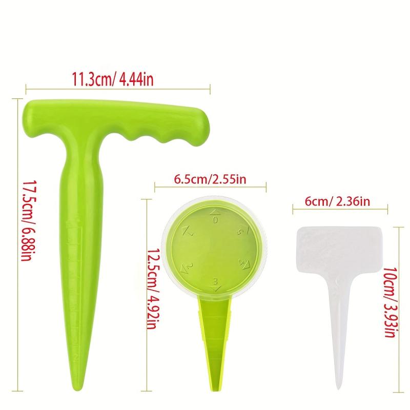 1pc Green Planter Hole Puncher Gardening Tool Set 5 Speed Adjustable Plastic