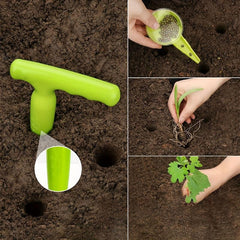 1pc Green Planter Hole Puncher Gardening Tool Set 5 Speed Adjustable Plastic