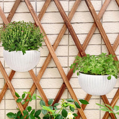 Rattan Hanging Flower Pots for Balcony, No Hole