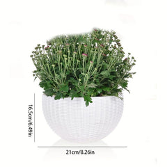 Rattan Hanging Flower Pots for Balcony, No Hole
