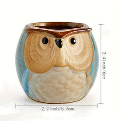 6pcs Owl Pot Ceramic Succulent Plant Cactus Flower Container Planter