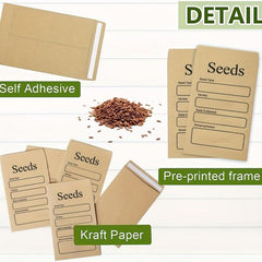 20pcs Seed Envelopes Resealable Self Sealing Paper Seed Envelopes