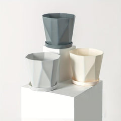 3pcs Geometric Succulent Planters Set Modern Flower Pots for Outdoor Decor