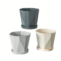 3pcs Geometric Succulent Planters Set Modern Flower Pots for Outdoor Decor