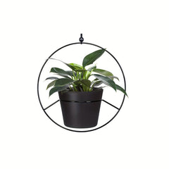 Boho Metal Hanging Planter with Plastic Pots - Diamond & Circle Shape