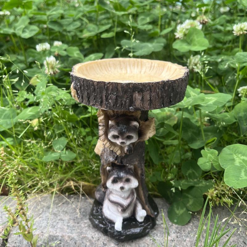 Adorable Raccoon Bird Feeder for Outdoor Decor