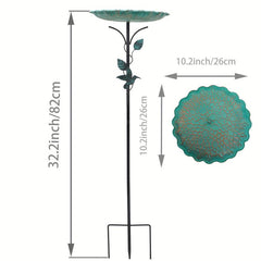 Outdoor Metal Lotus Leaf Bird Bathtub for Garden, Courtyard - Bird Water Feeder