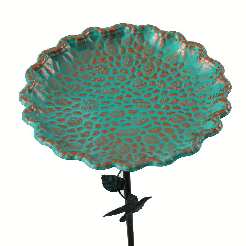 Outdoor Metal Lotus Leaf Bird Bathtub for Garden, Courtyard - Bird Water Feeder