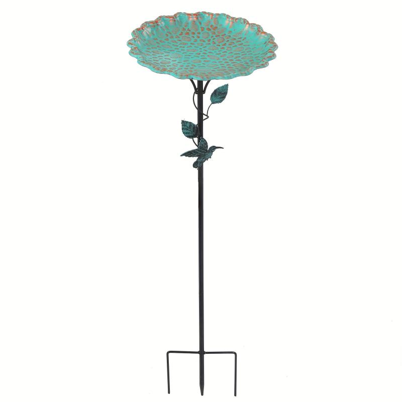 Outdoor Metal Lotus Leaf Bird Bathtub for Garden, Courtyard - Bird Water Feeder