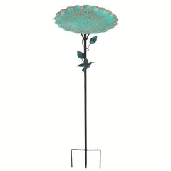 Outdoor Metal Lotus Leaf Bird Bathtub for Garden, Courtyard - Bird Water Feeder