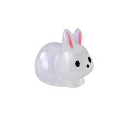 5pcs The Luminous Fat Rabbit Resin Craft Micro landscape Ornament