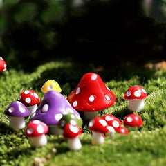 20pcs Mushroom Statue Micro Landscape Ornament for Succulent Eco Bottle DIY